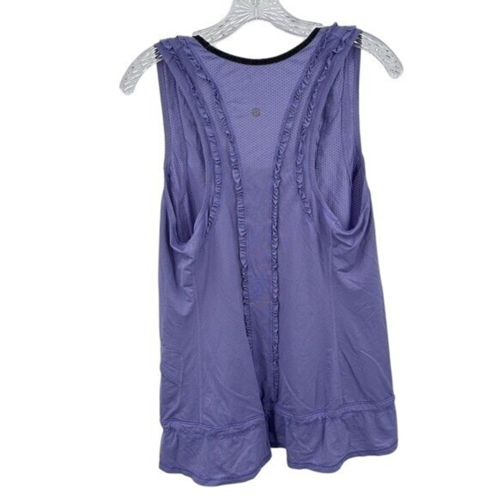 Lululemon Size 10 Run Tie It Up Tank Purple Ruffle Racerback Workout Top Soft